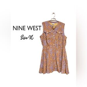 ✨🌿Boho Luxe Flowy Animal-Print Mini Dress – Nine West XL
